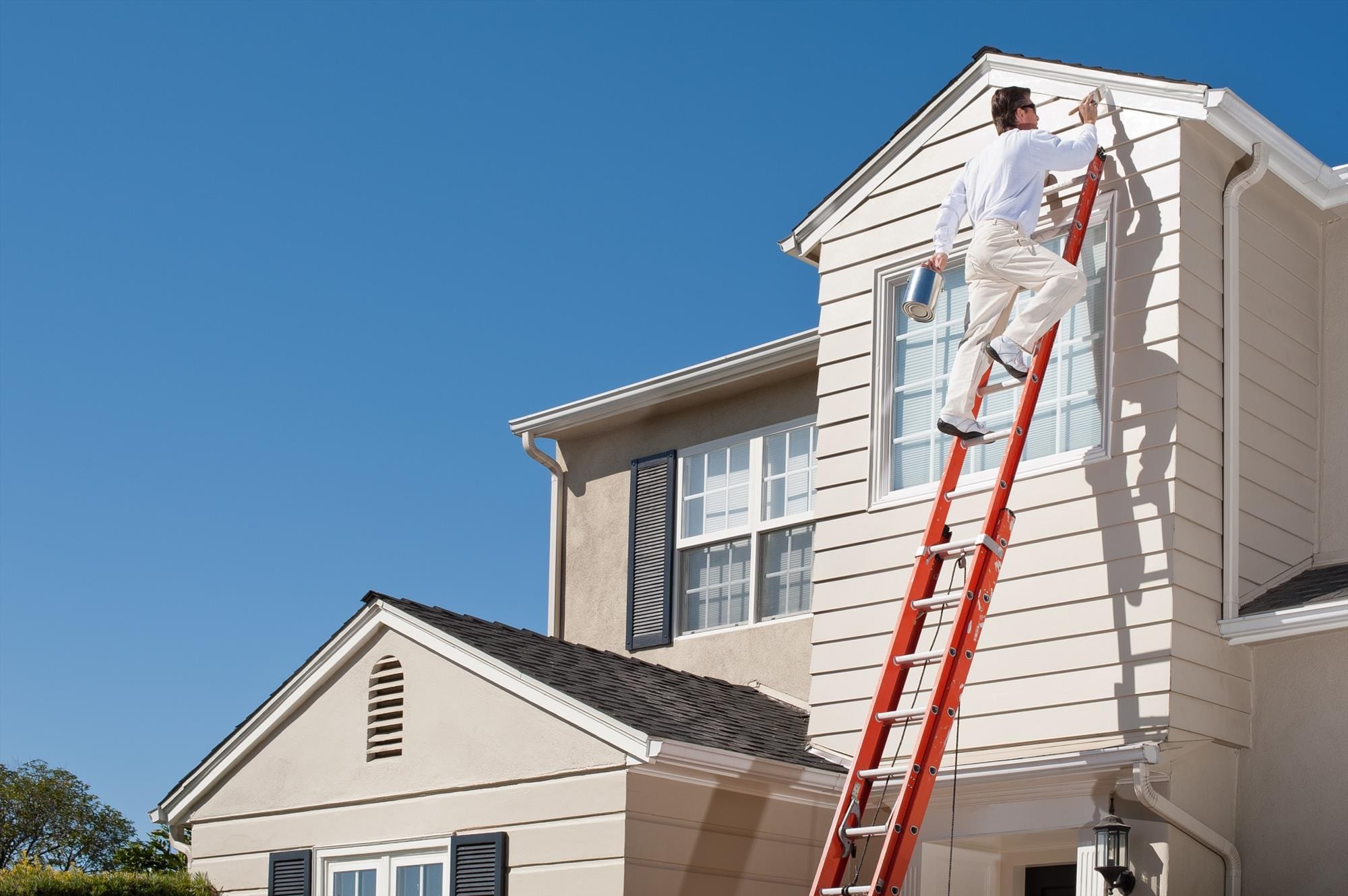 <Our skilled exterior painters utilize the process of applying paint to the outside of a building to protect it from the elements and improve its appearance. The process involves meticulous preparation, such as power washing and scraping, followed by priming and applying durable, weather-resistant paint. Unlike interior paint, exterior paint is formulated to withstand harsh weather, sunlight, and temperature changes.  You can be assured of quality work by Home Services For You Trusted Painting Contractors.>